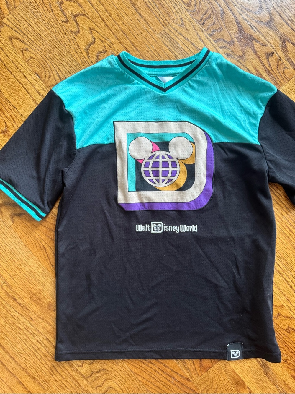 Walt Disney World Black & Teal Retro Jersey